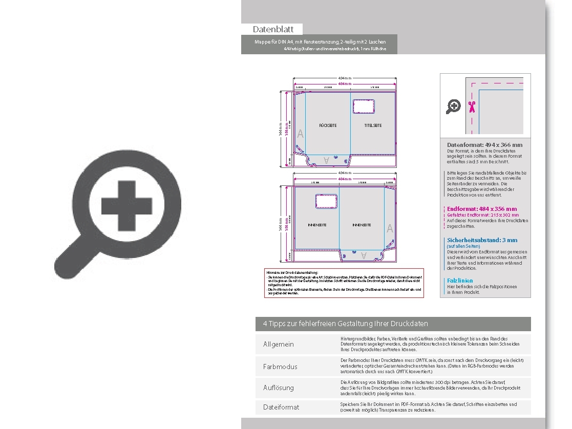 Product Bild mappe_f__r_din_a4__mit_fensterstanzung__2-teilig_mit_2_laschen__4_4_farbig_(au__en-_und_innenseite_bedruckt)